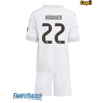 Real Madrid Antonio Rudiger #22 Echipament de Fotbal Replică 2025-26 Copii Acasa (+ Șorturi)